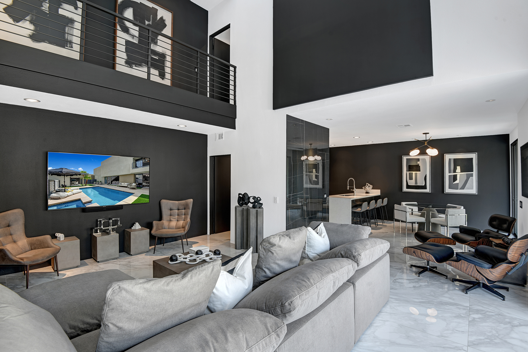 Great Room & Loft — Casa Noir Construction project